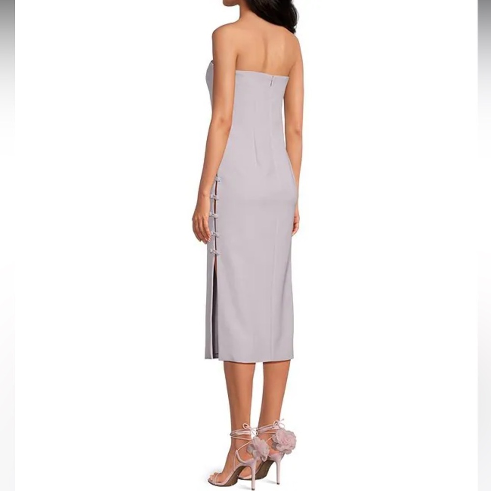 NWT Gianni Bini
x Caelynn Bell Tori Crepe Side Button Cut Out Strapless Dress - Picture 11 of 15